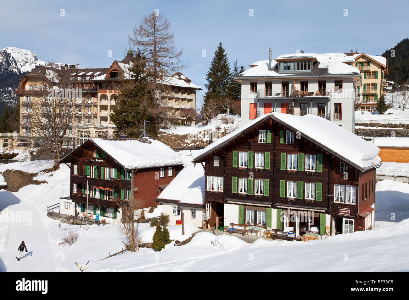 Wengen (1274m), Jungfrau region, Bernese Oberland, Swiss Alps, Switzerland Stock Photo