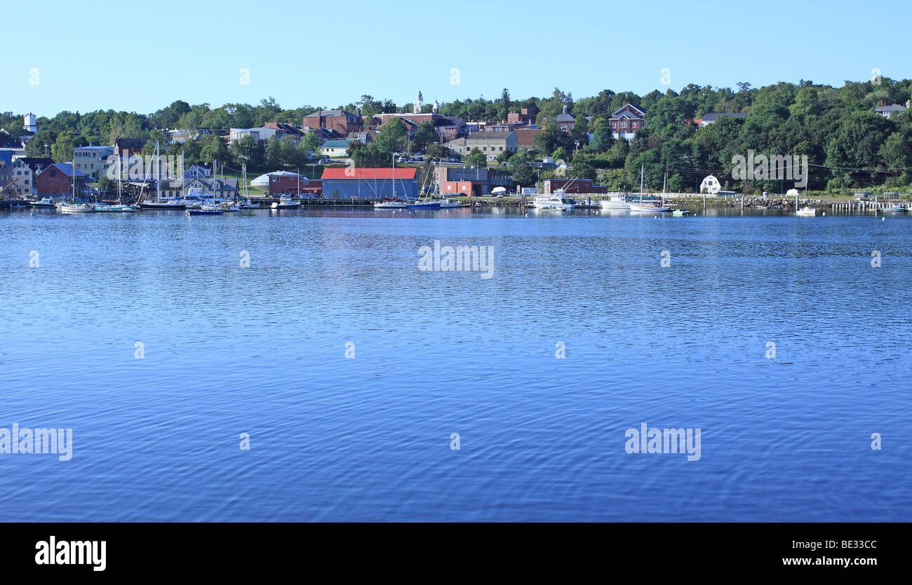 Belfast Maine harbor waterfront Stock Photo Alamy