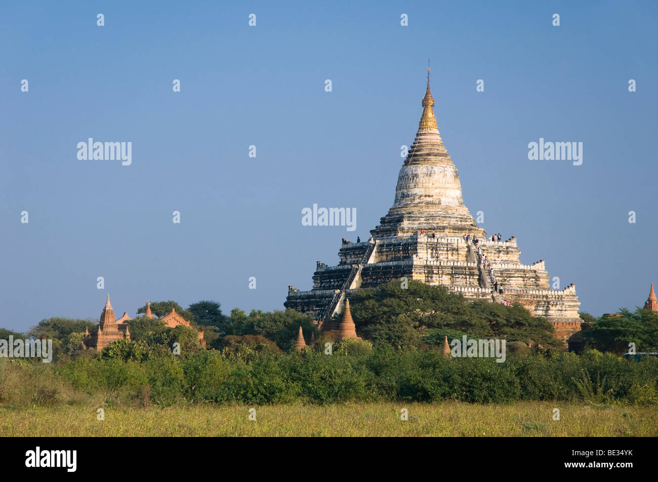 Shwesandaw Pagoda, temple, Old Bagan, Pagan, Burma, Myanmar, Asia Stock Photo