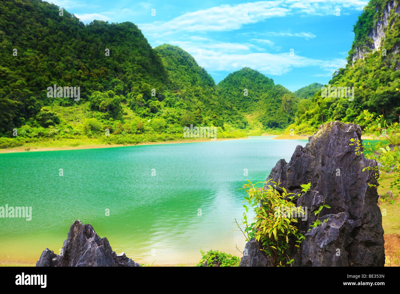 Thang Hen lake. Province Cao Bang. Vietnam Stock Photo