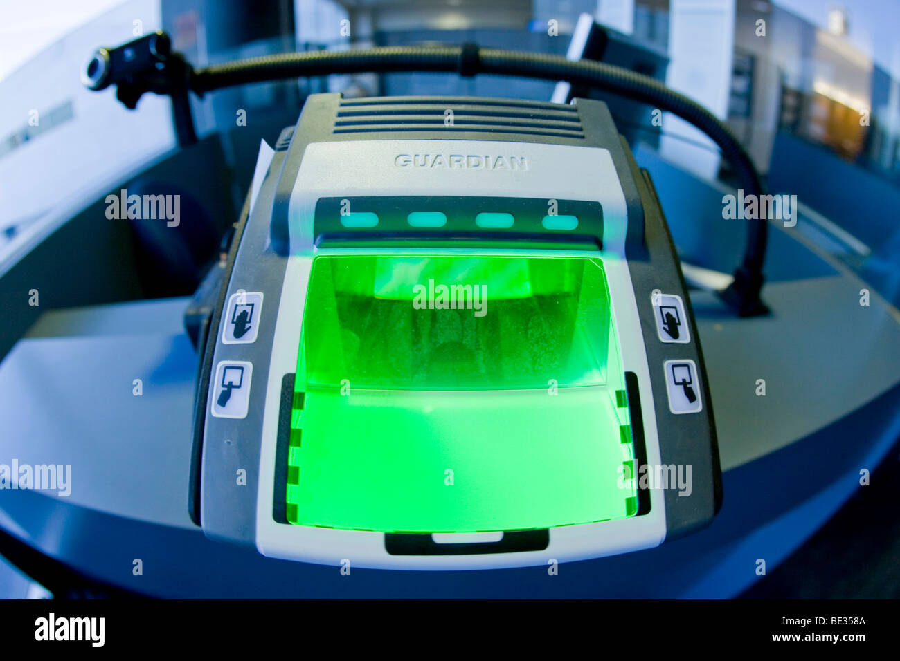 Fingerprint scanner and digital camera for controlling biometric data, Los Angeles, USA Stock Photo