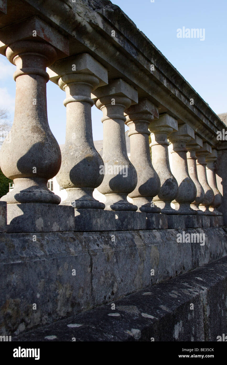 Balustrade detail in grounds of country estate, England, UK Stock Photo