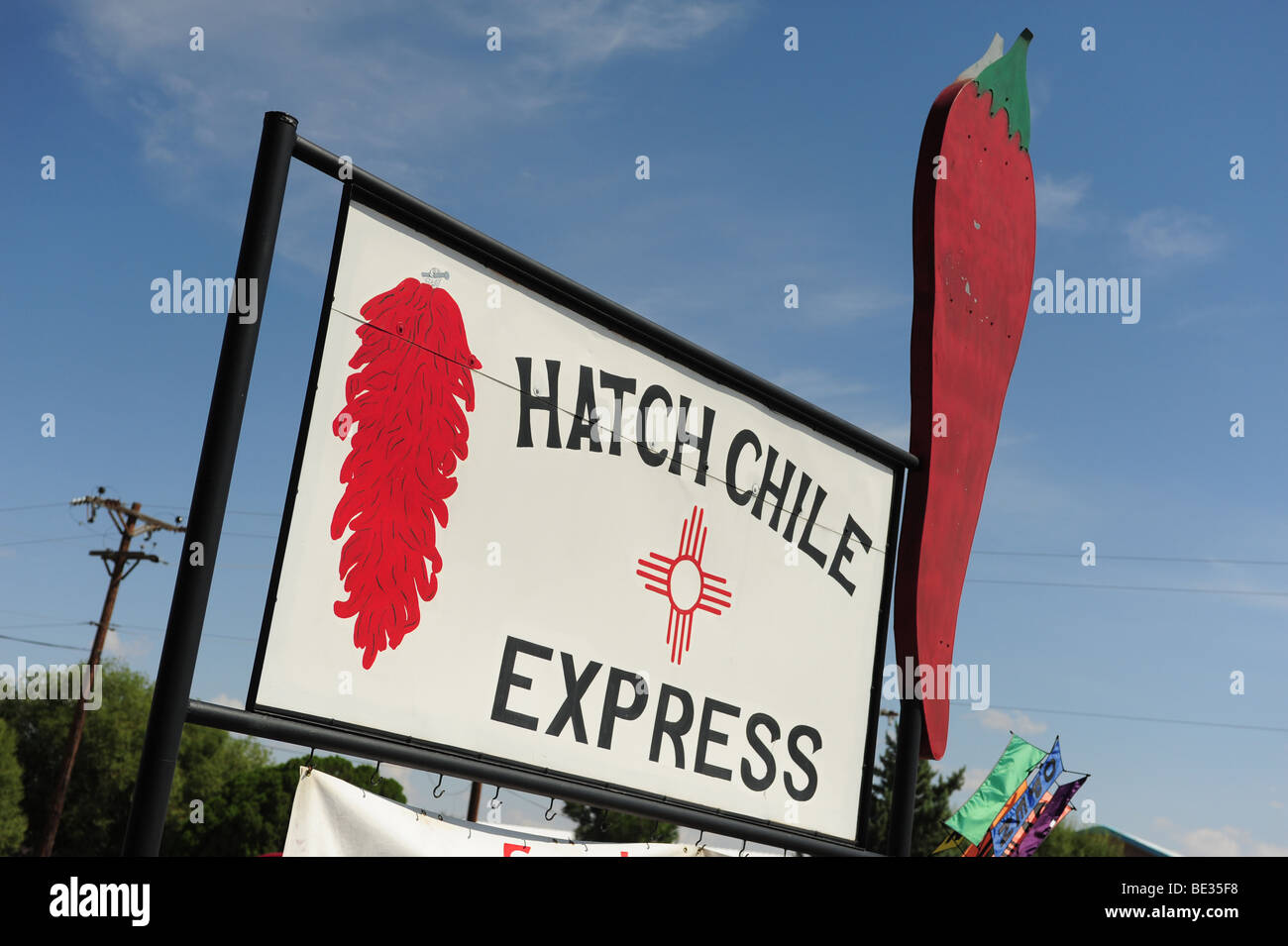USA Hatch New Mexico Chile Festivalsign for the Hatch Chile Express