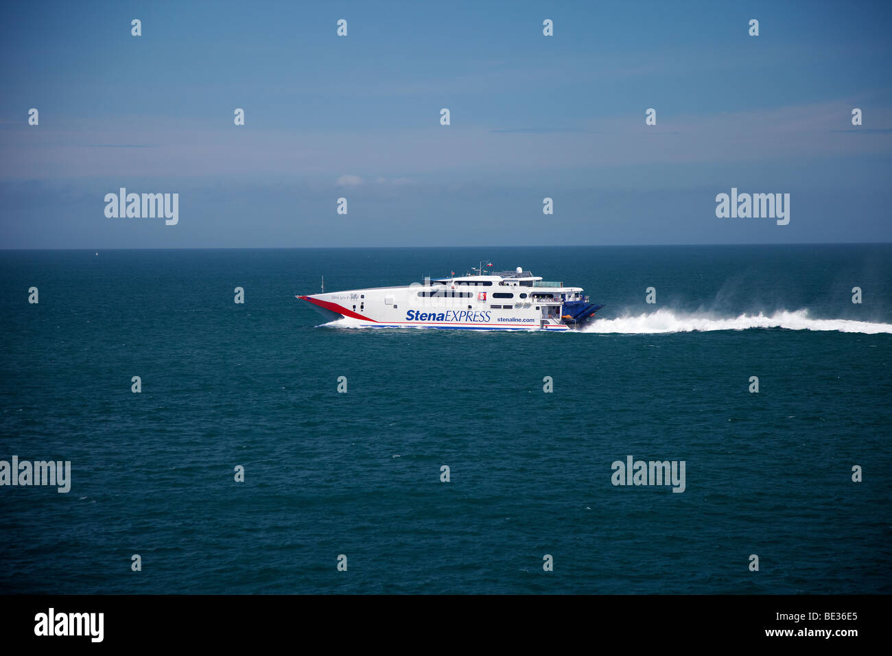 Stenna Express Ferry, crossing from Fishguard in the UK to Roslare in Ireland Stock Photo