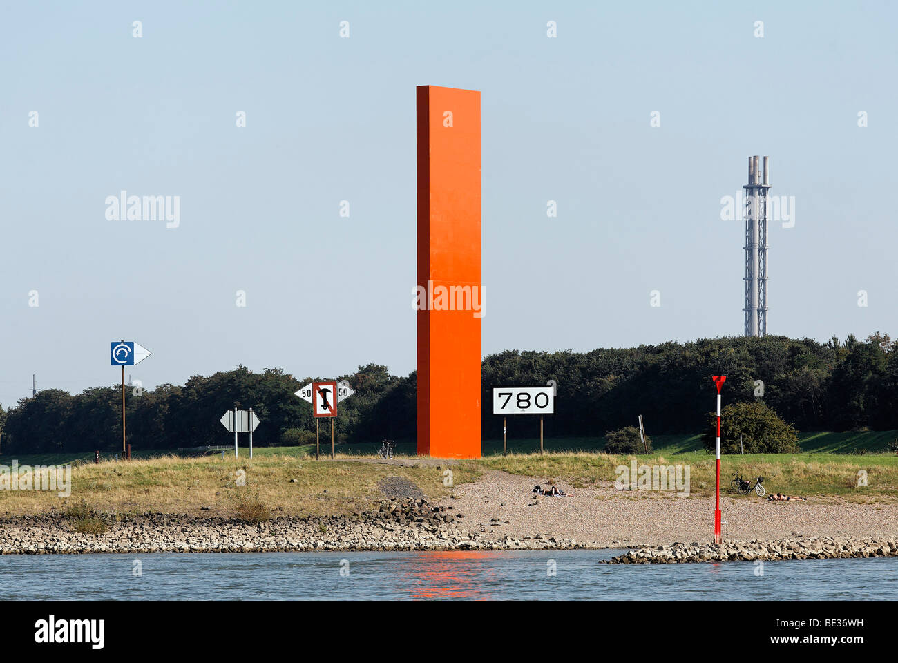 Landmark Rheinorange by Lutz Frisch, Ruhrort Duisburg, North Rhine-Westphalia, Germany, Europe Stock Photo