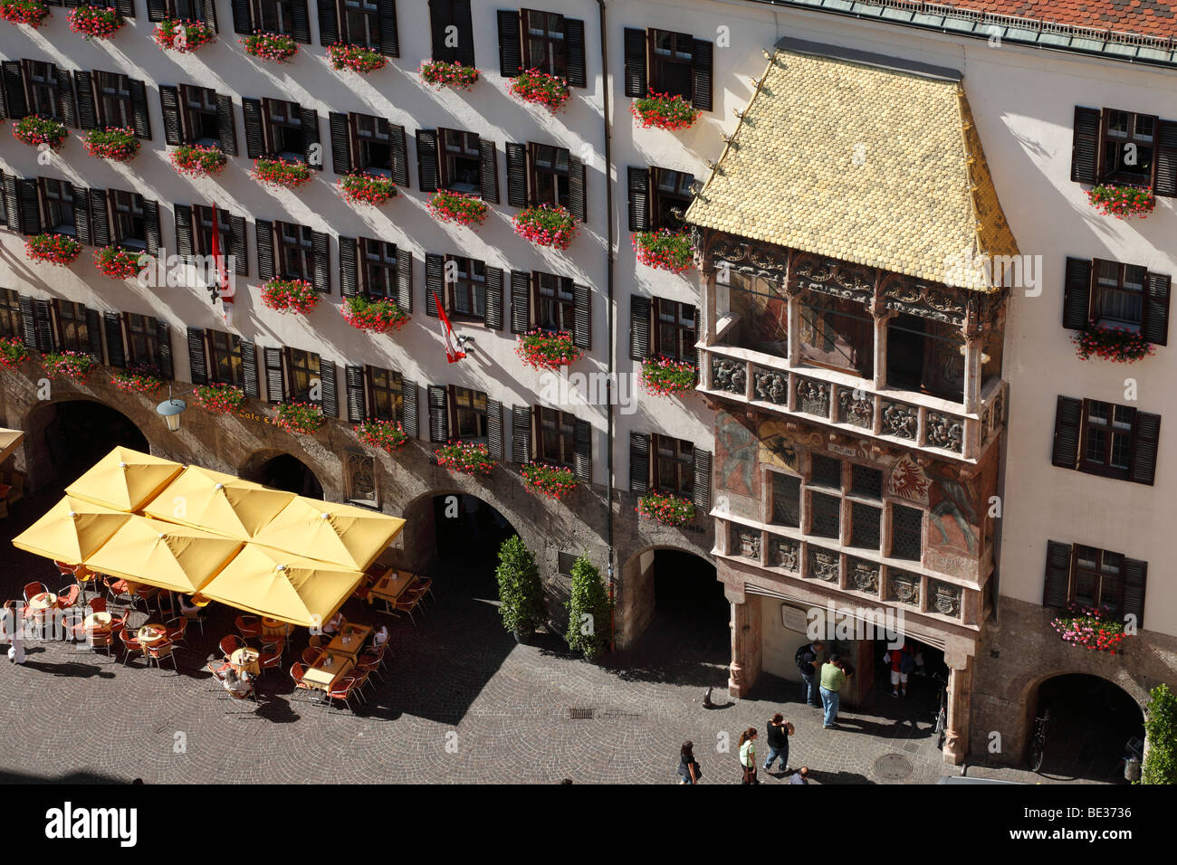 Golden Roof, view from City Tower, historic town centre of Innsbruck, Tyrol, Austria, Europe Stock Photo