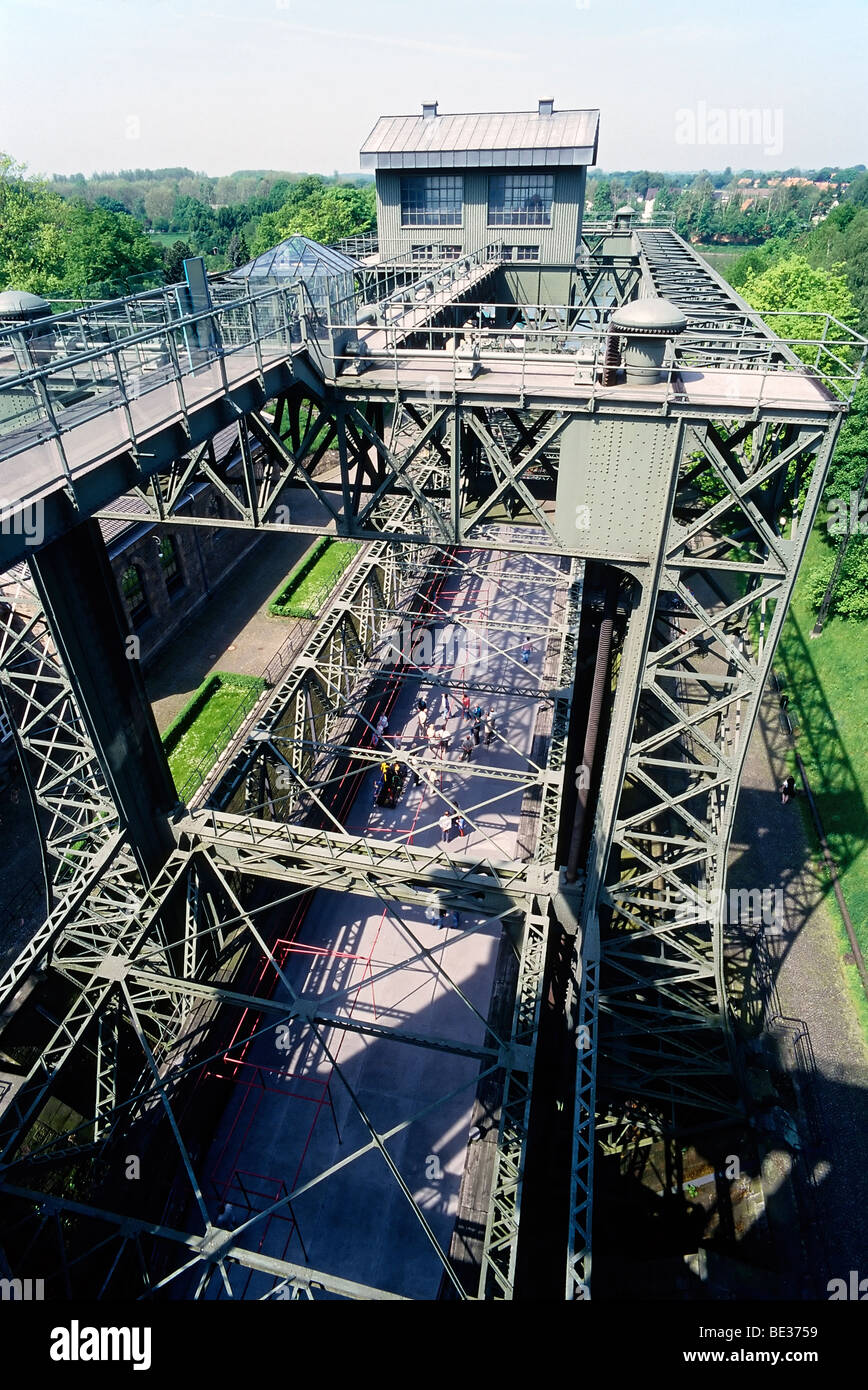 Historic boat lifts Henrichenburg, steel construction, LWL Industrial Museum, Waltrop-Oberwiese, Ruhr area, North Rhine-Westpha Stock Photo