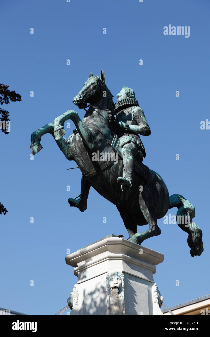 Leopold fountain, monument to Archduke Leopold V, Innsbruck, Tyrol, Austria, Europe Stock Photo