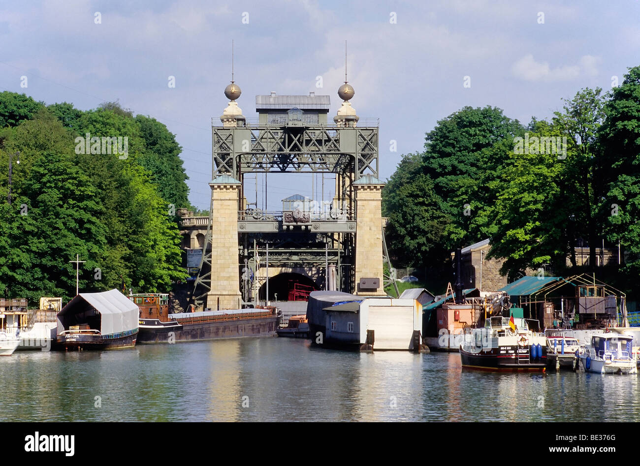Historic boat lifts Henrichenburg, LWL Industrial Museum, Waltrop-Oberwiese, Ruhr area, North Rhine-Westphalia, Germany, Europe Stock Photo