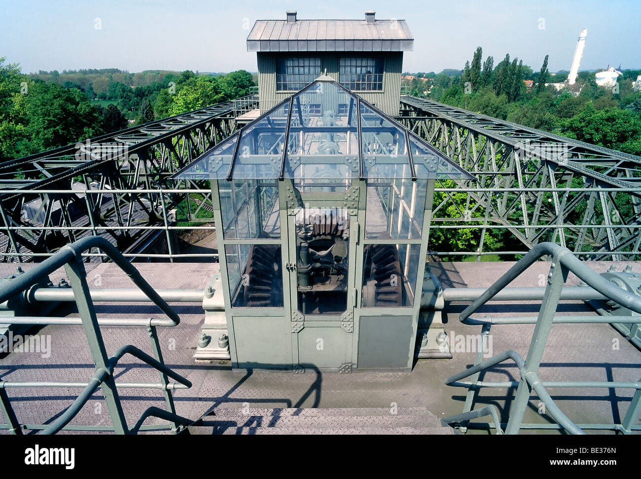 Historic boat lifts Henrichenburg, steel construction, LWL Industrial Museum, Waltrop-Oberwiese, Ruhr area, North Rhine-Westpha Stock Photo