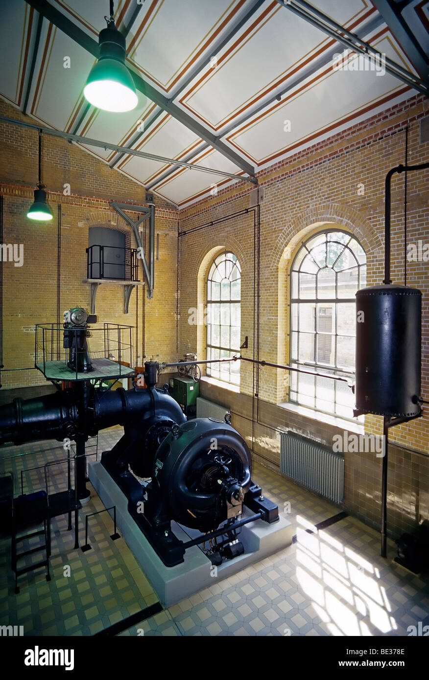 Historic boat lifts Henrichenburg, engine house, LWL Industrial Museum, Waltrop-Oberwiese, Ruhr area, North Rhine-Westphalia, G Stock Photo