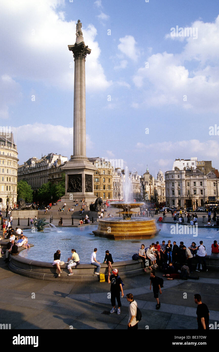 Fountain at the Admiral Lord Nelson Column, Trafalgar Square, West End