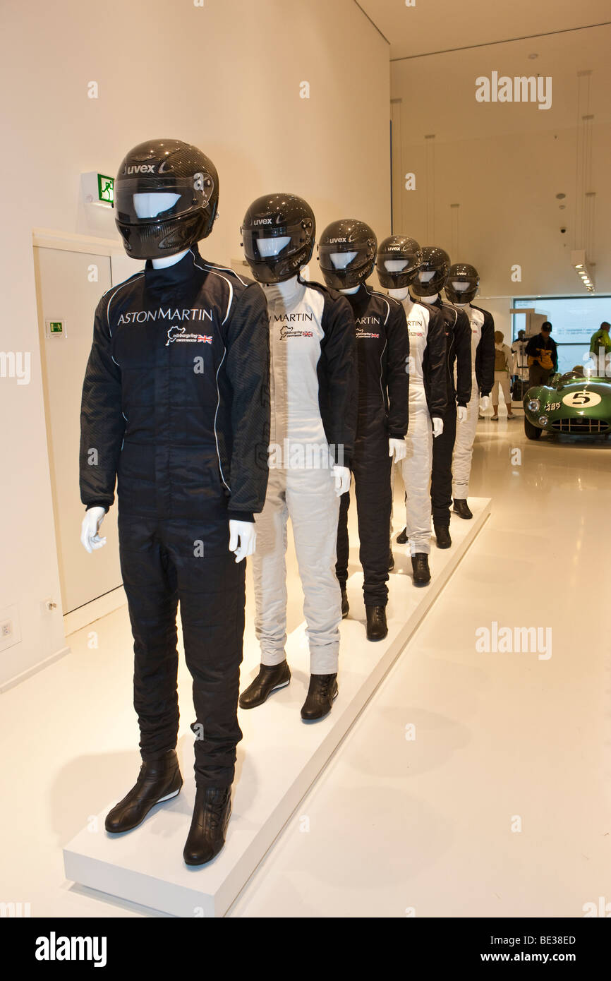 Collection of racing suits for Aston Martin Stock Photo