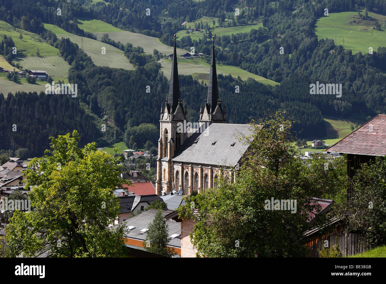 'Pongauer Dom' cathedral, parish church of St. John, St. Johann im Pongau, Land Salzburg, Salzburg, Austria, Europe Stock Photo