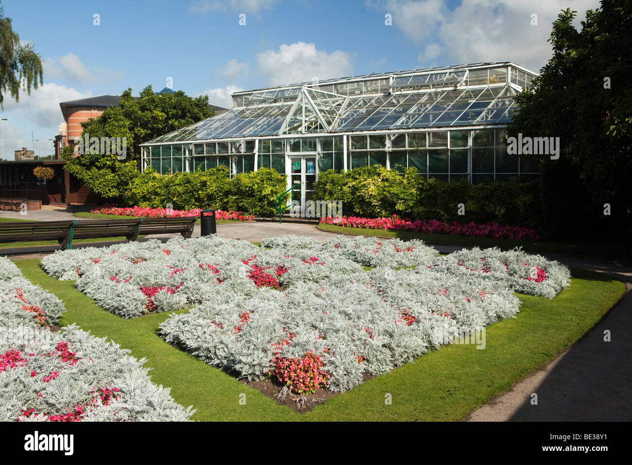 UK, England, Staffordshire, Stafford, Victoria Park, glasshouse Stock