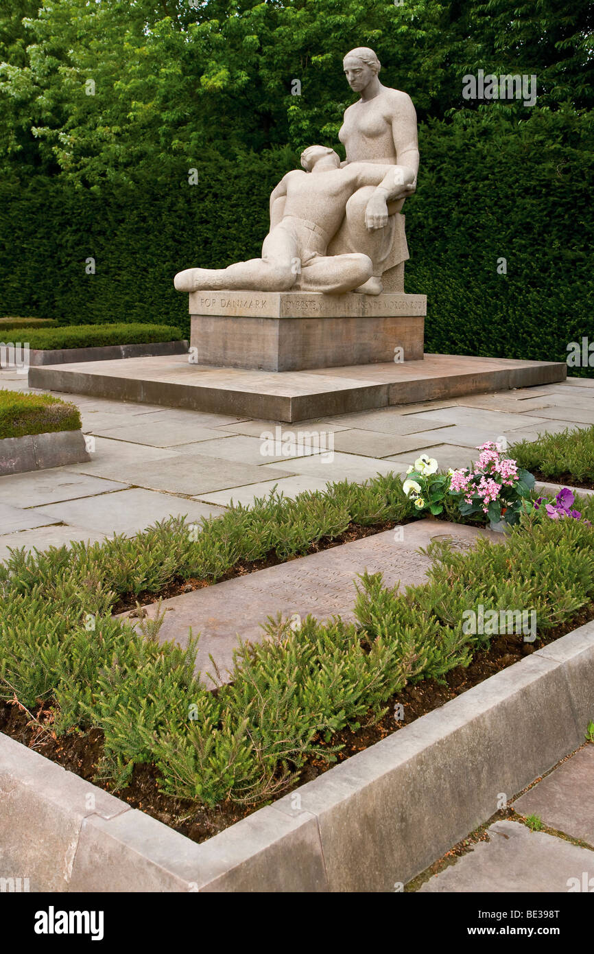 Sculpture in Mindelunden Memorial Park, Copenhagen, Denmark, Europe Stock Photo
