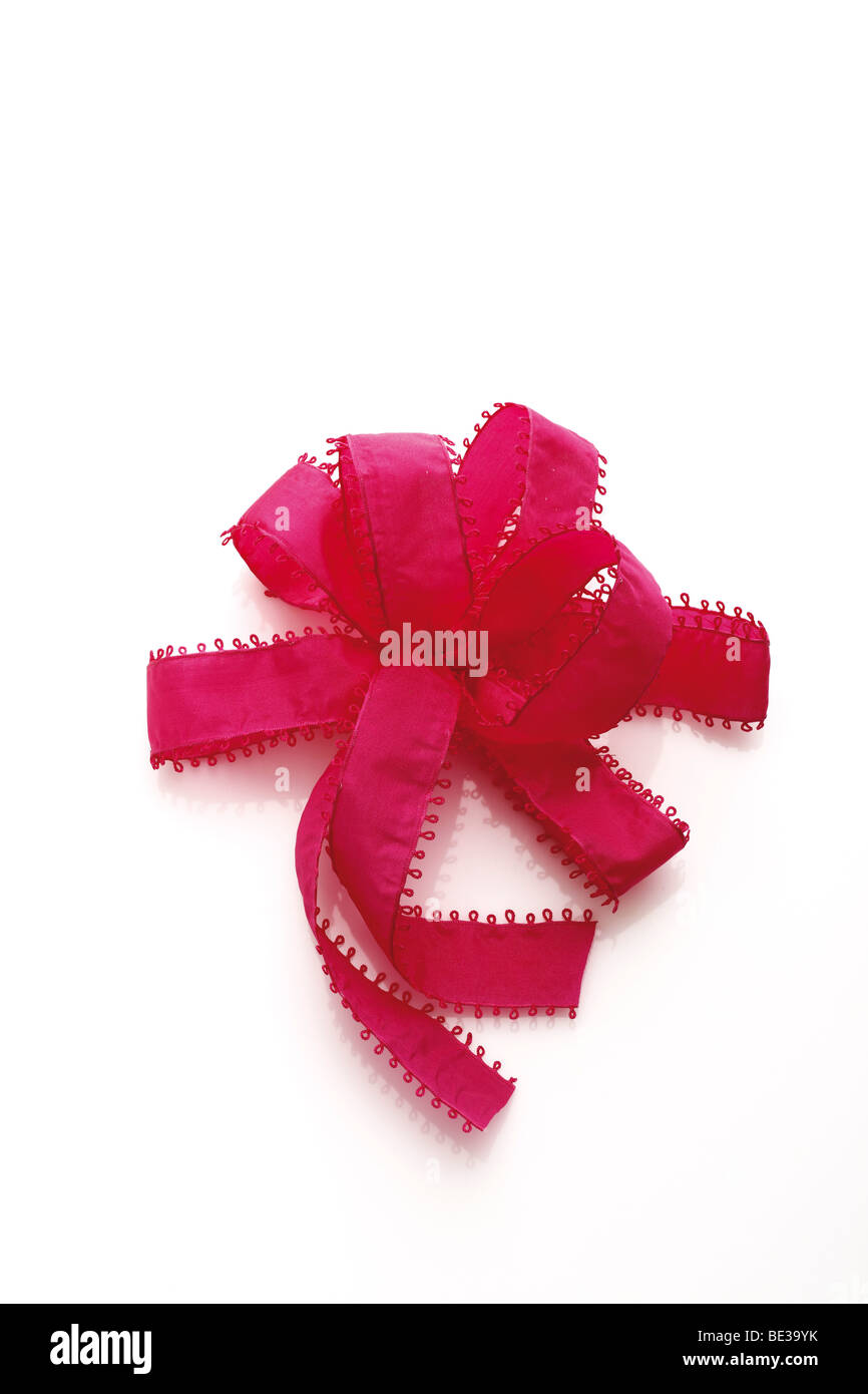 Pink gift ribbon in a bow Stock Photo