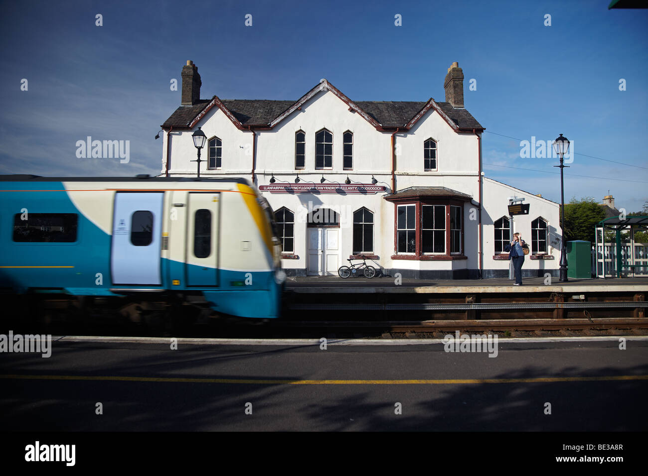 Llanfair PG Railway Station, Anglesey, North Wales, UK Stock Photo