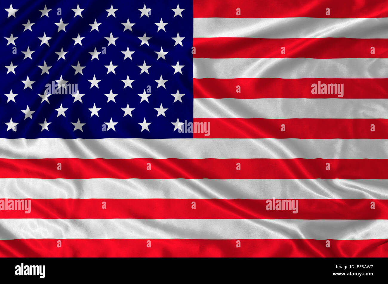 Rippled American flag Stock Photo