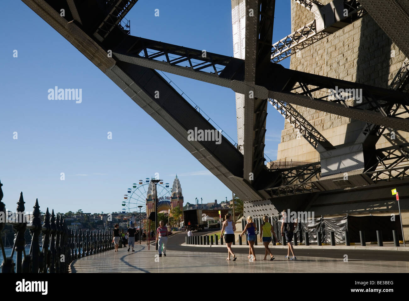 Beneath the Harbour Bridge at Milson's Point, on Sydney's North Shore. Sydney, New South Wales, AUSTRALIA Stock Photo