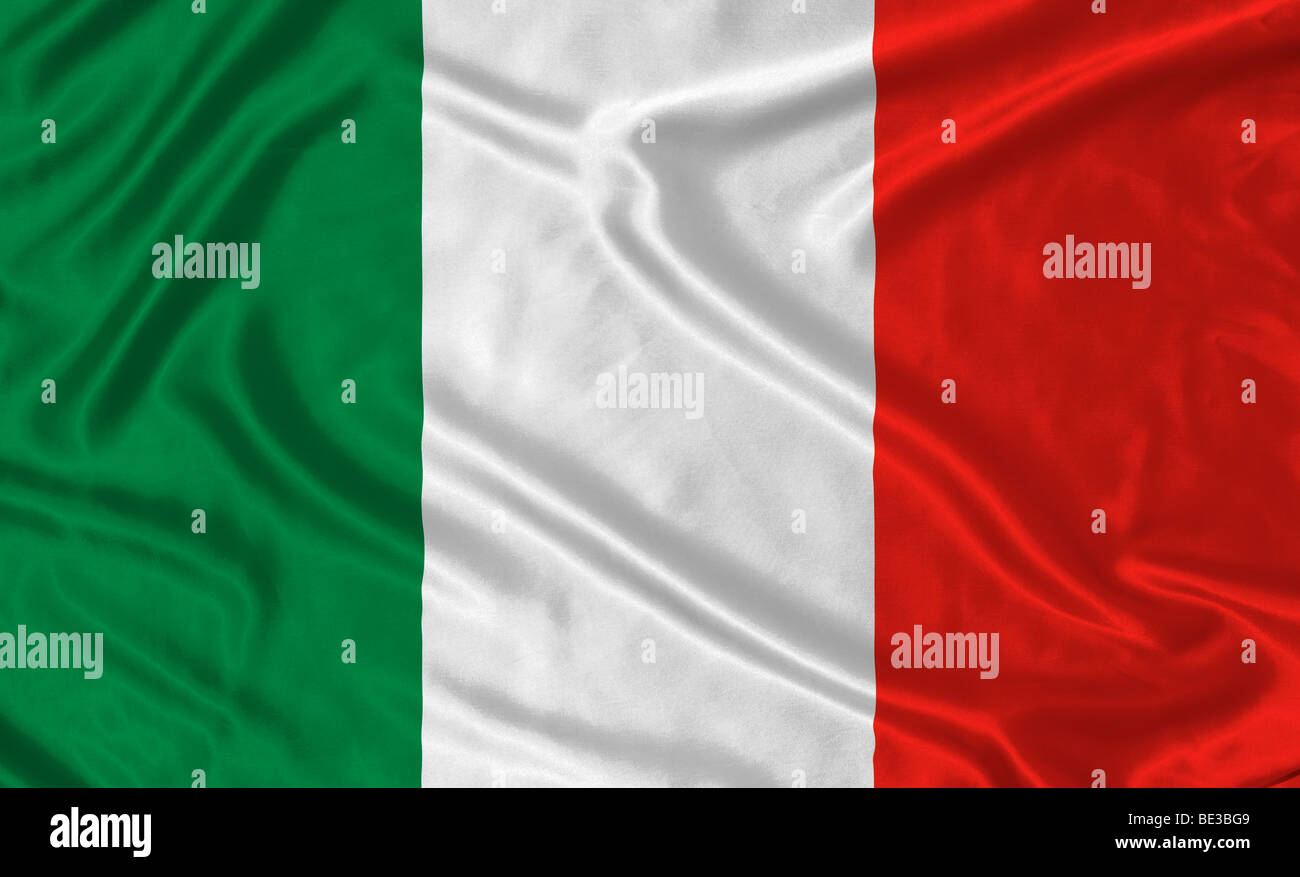 Rippled Italian flag Stock Photo