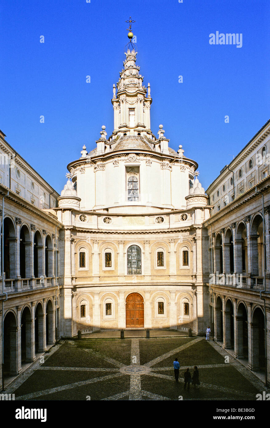 Courtyard of the Studium Urbis, Palazzo della Sapienza, church of Sant 'Ivo alla Sapienza, Rome, Lazio, Italy, Europe Stock Photo