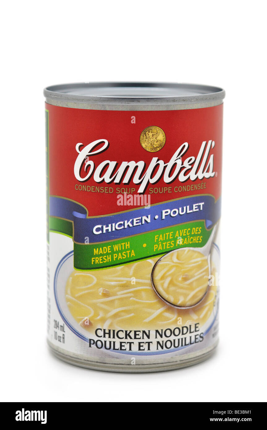 Tin/Can of Chicken Noodle Soup. Stock Photo