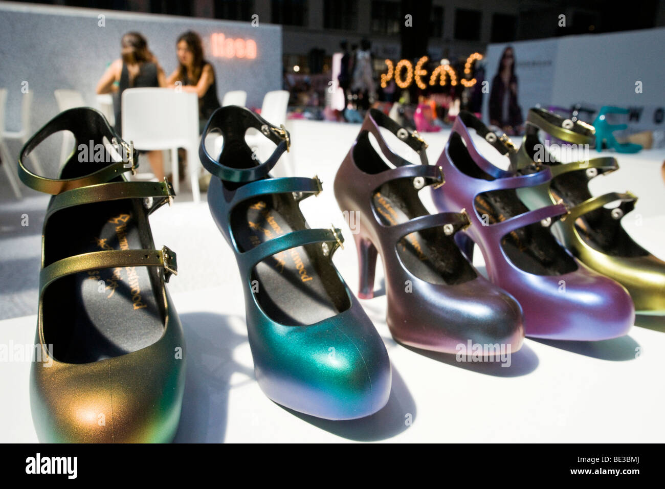 Shoe fashion in rainbow colors Stock Photo Alamy