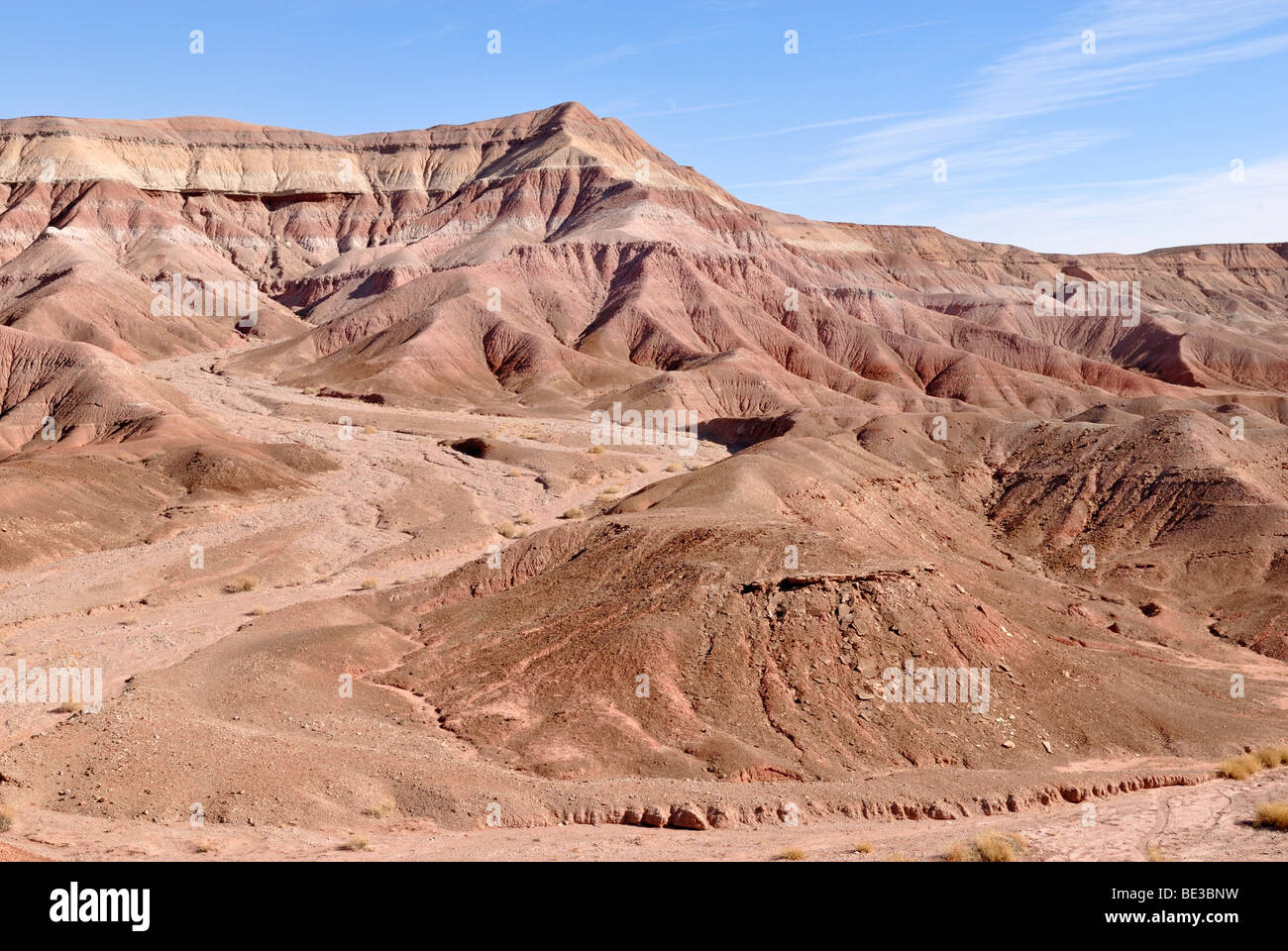 Looking at the hills of the Painted Desert in Tuba City, Highway 160