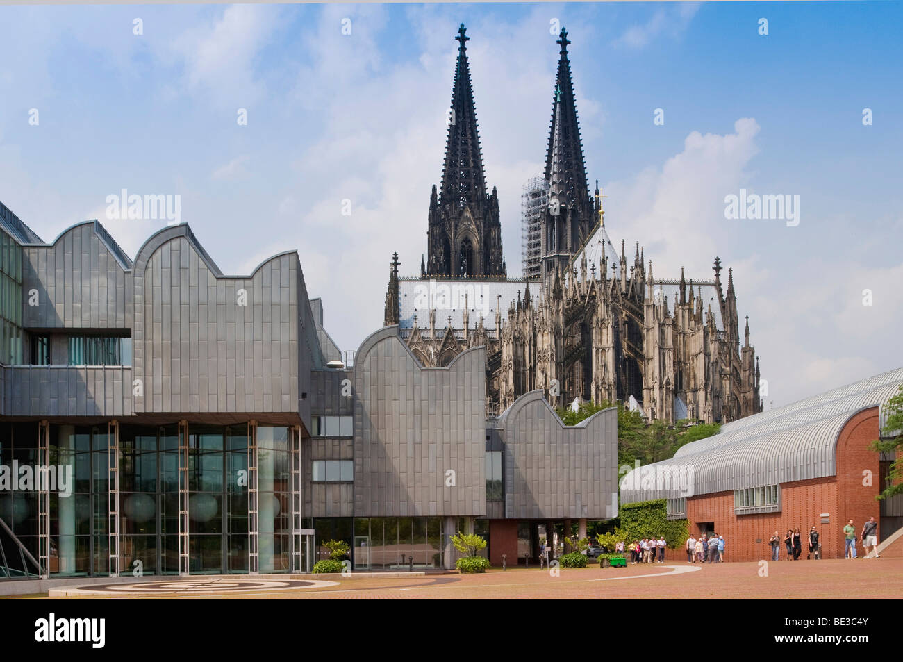 View of Heinrich-Boell-Square, Ludwig Museum and the cathedral, Cologne, North Rhine-Westphalia, Germany, Europe Stock Photo