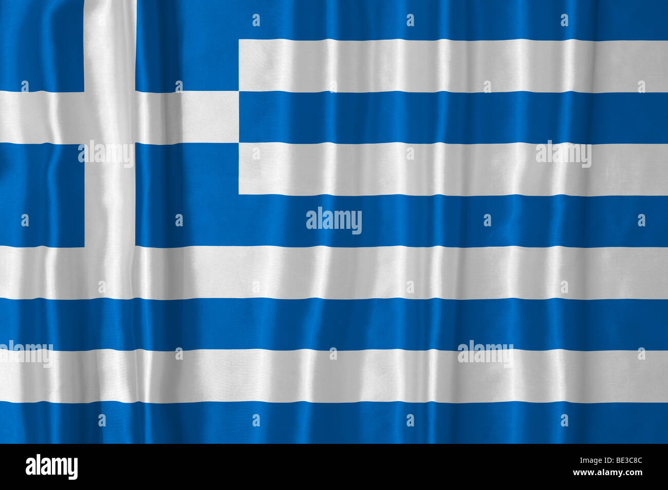 Rippled Greek flag Stock Photo