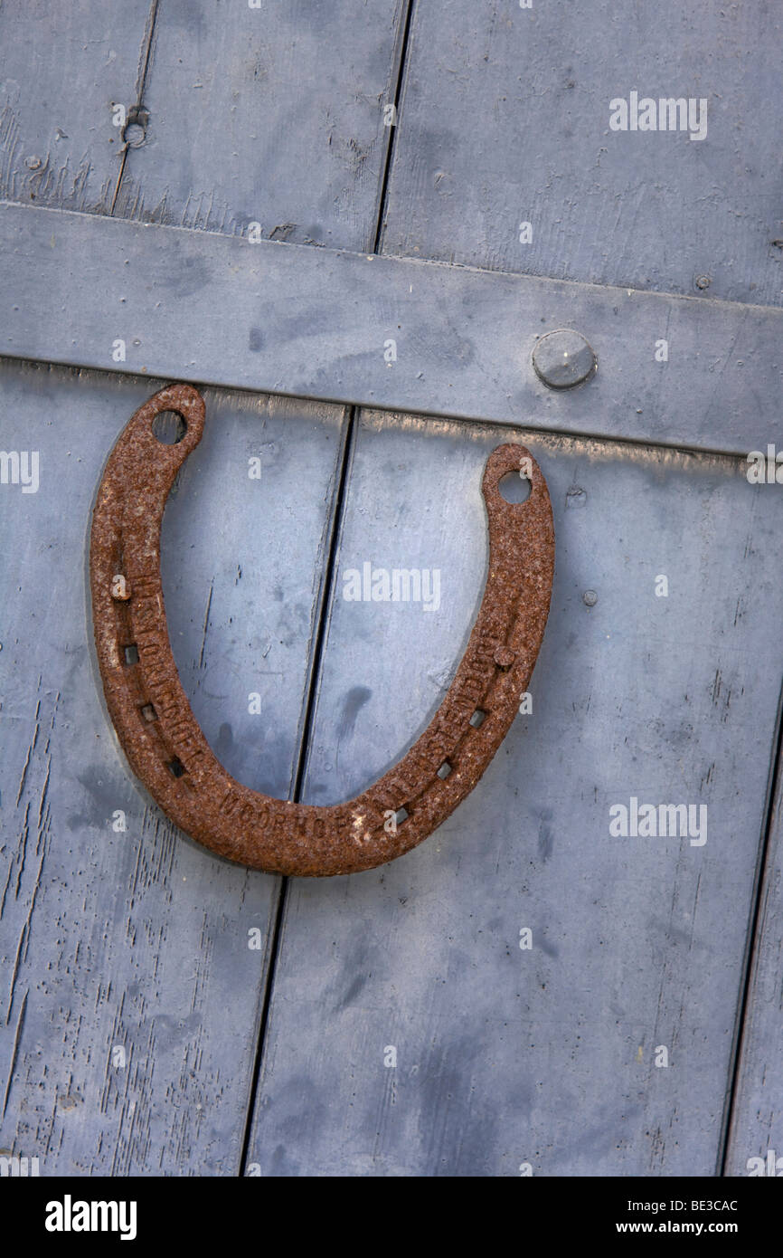 Rusty horseshoe, lucky charm Stock Photo