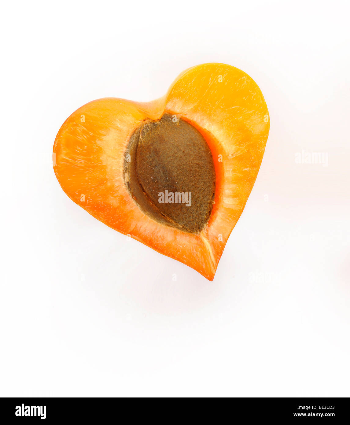 Apricot (Prunus armeniaca), heart-shaped Stock Photo