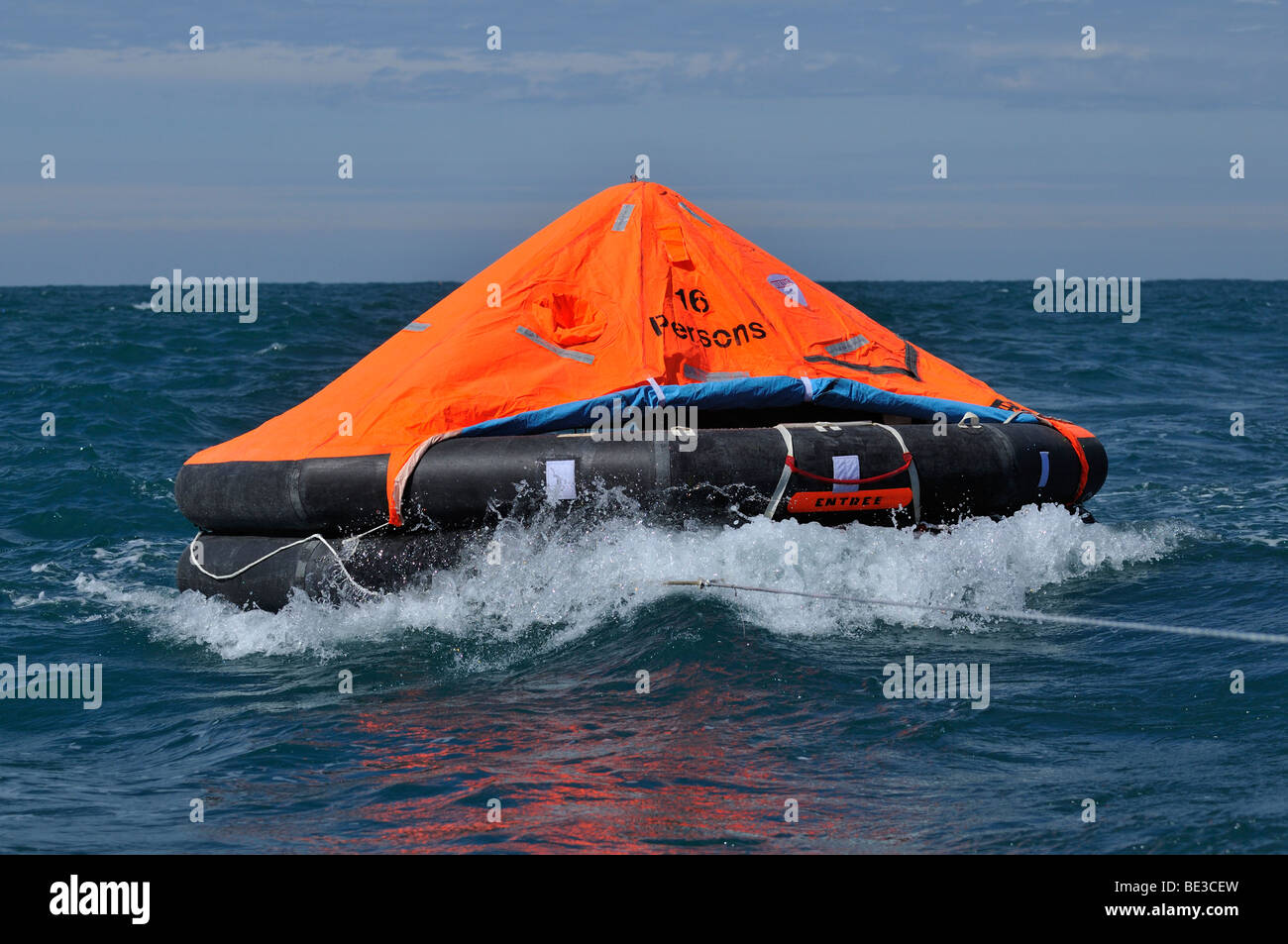 Inflated lifebuoy Stock Photo