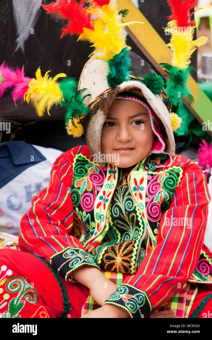the child with her costum from south american carnival Stock Photo