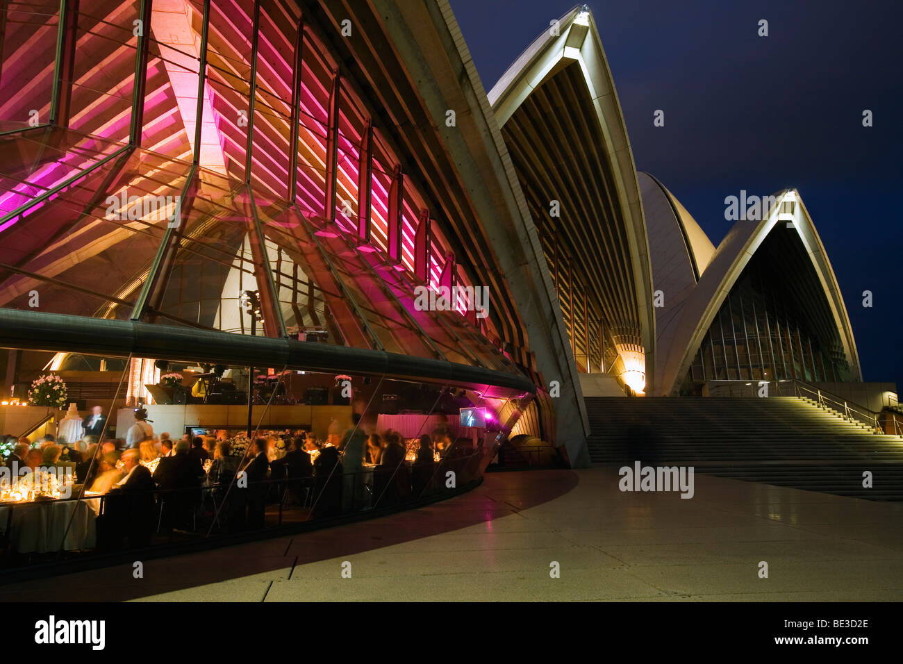 The Opera House illuminated at night.  Sydney, New South Wales, AUSTRALIA Stock Photo