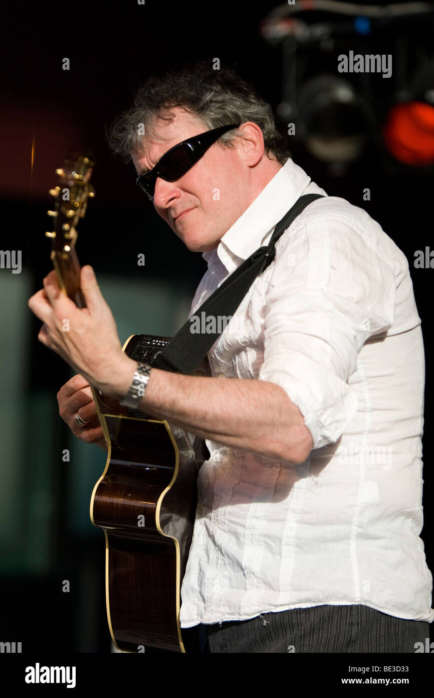 The Irish singer and songwriter Alan Burke live at the Blue Balls Festival in front of the KKL Plaza in Lucerne, Switzerland Stock Photo