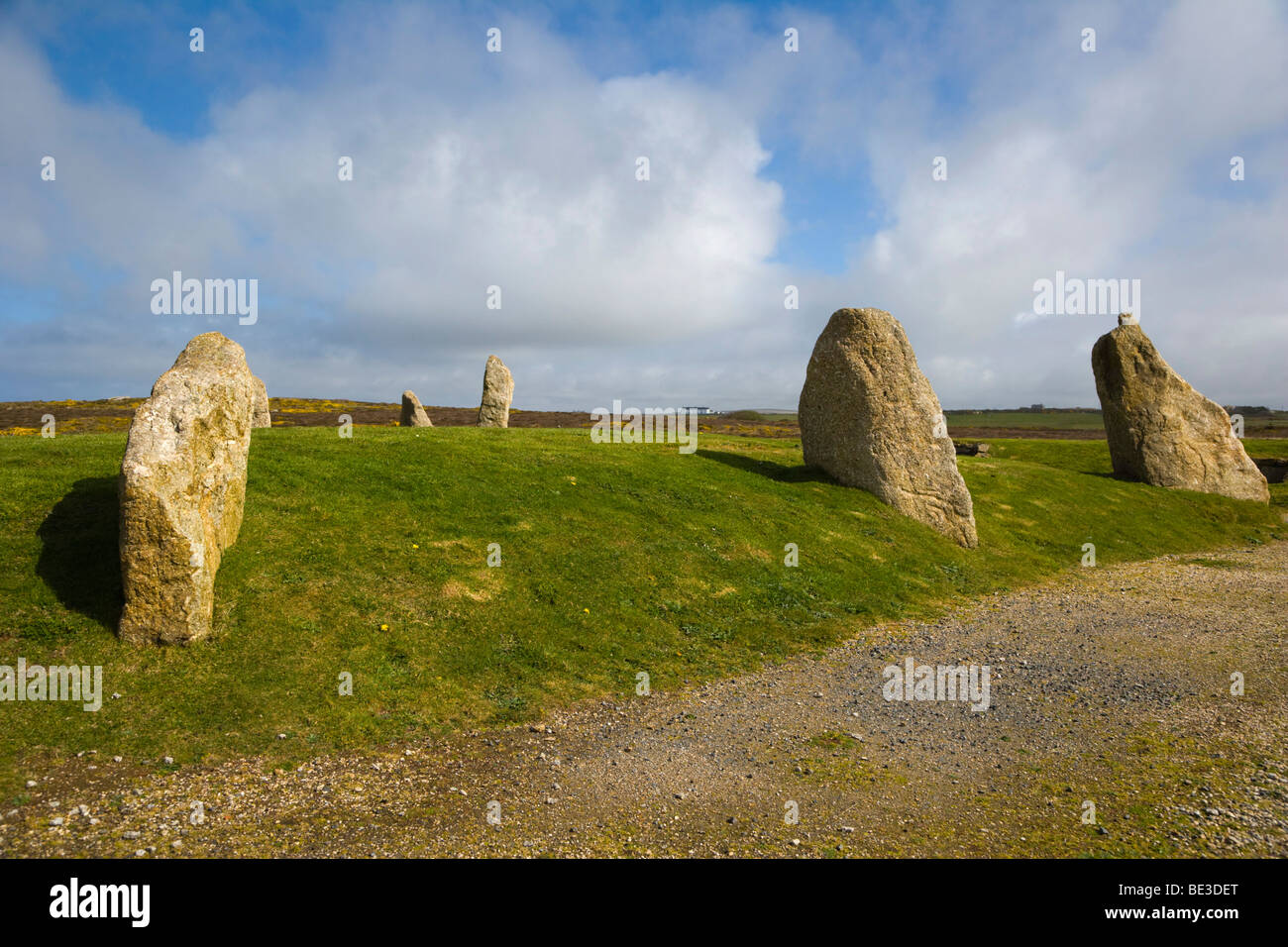 Stone circle at Land's End, Penn an Wlas, Cornwall, England, United Kingdom, Europe Stock Photo