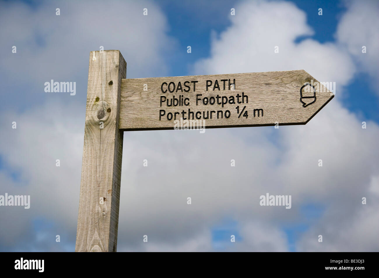Signpost, Porthcurno, Cornwall, England, United Kingdom, Europe Stock Photo