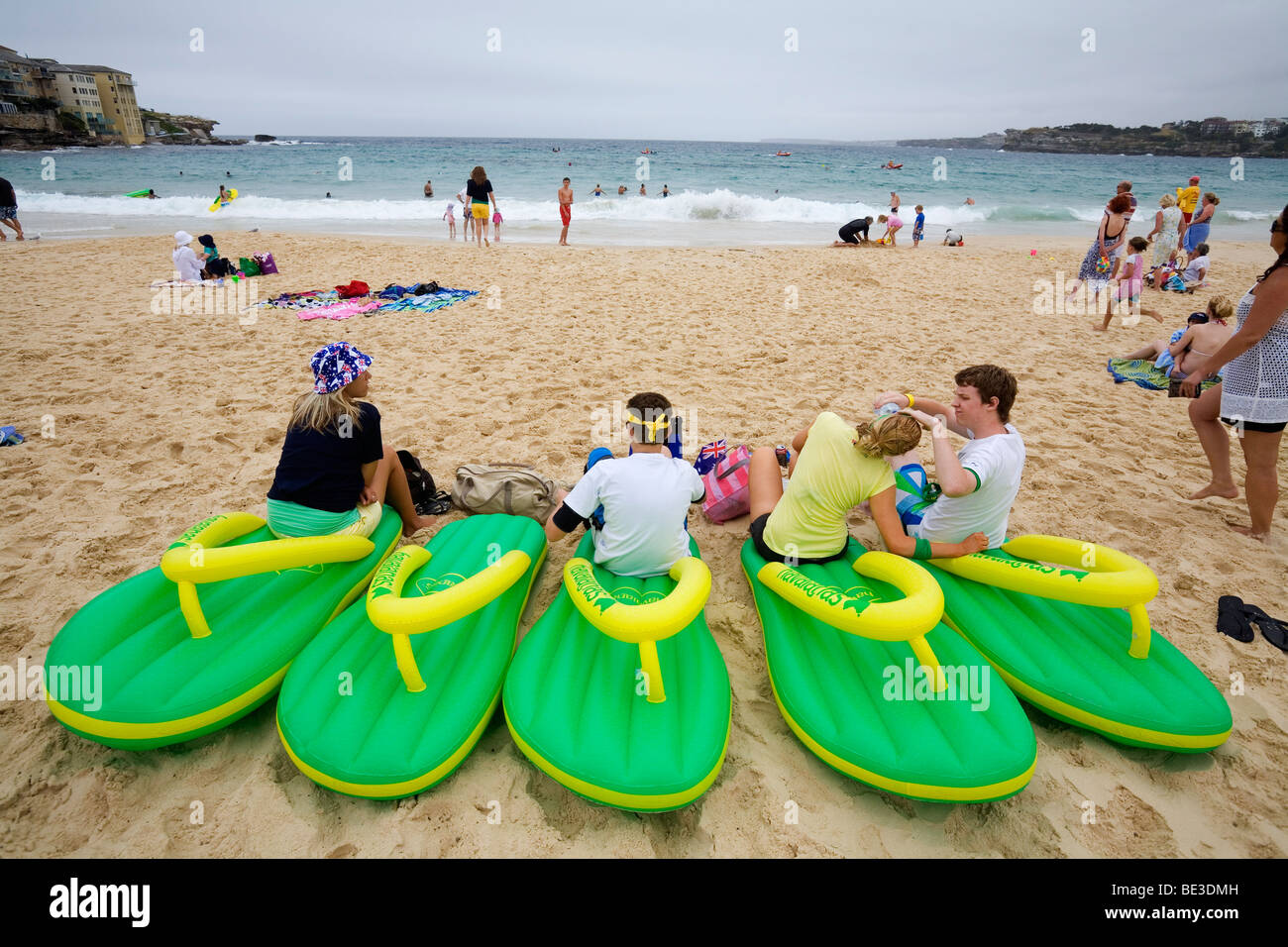 Havaianas Thong Challenge at Bondi Beach.  Sydney, New South Wales, AUSTRALIA Stock Photo