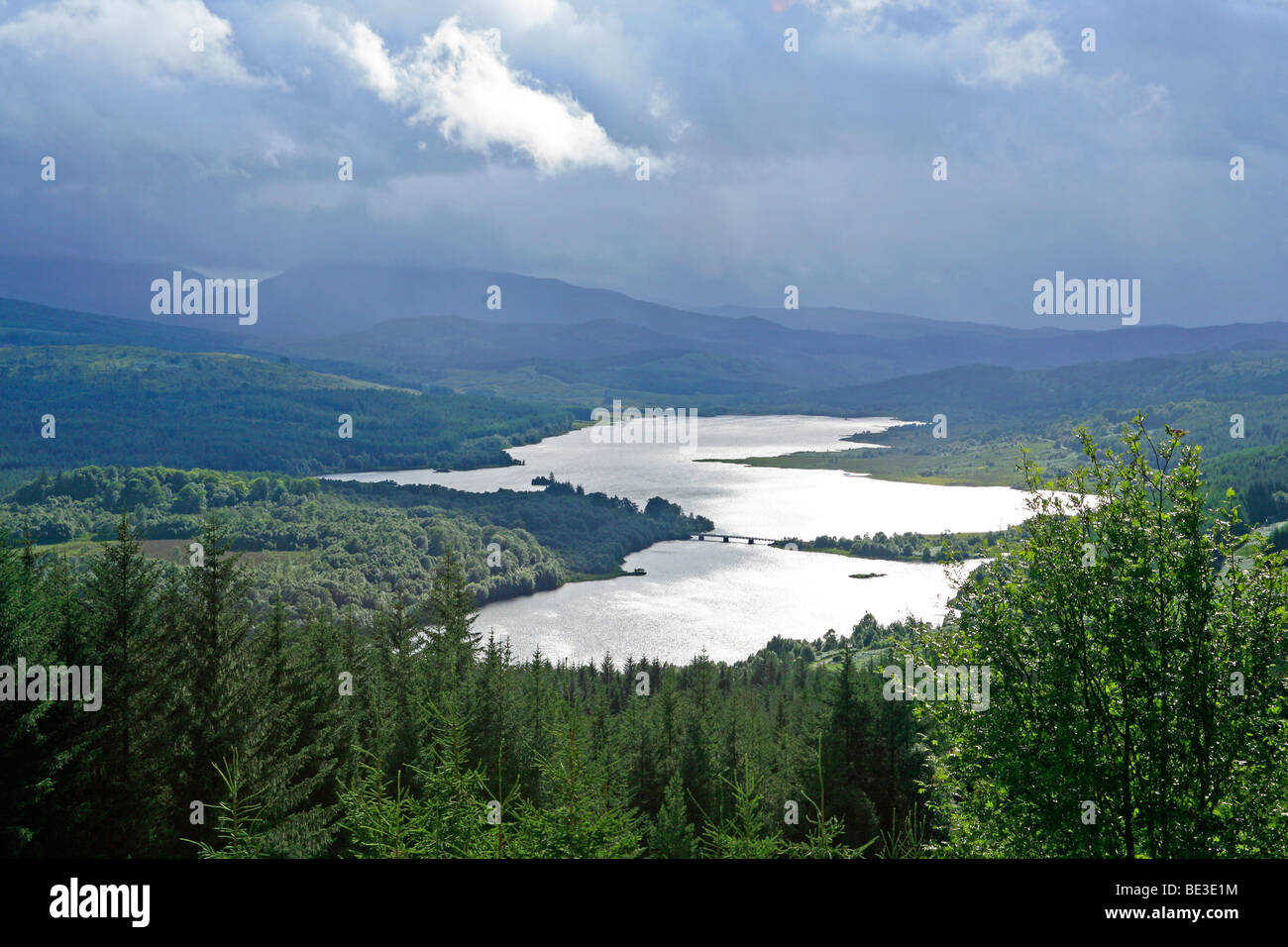 panoramic view of Loch Garry near Invergarry, Scotland, Great Britain Stock Photo