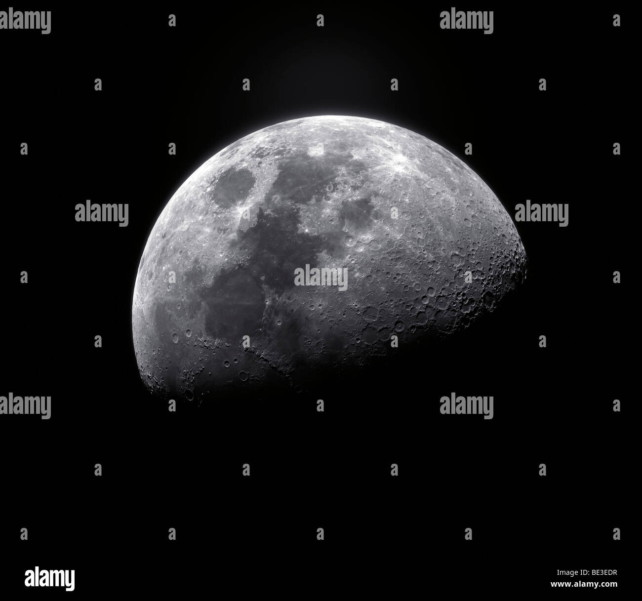 Waxing gibbous moon Stock Photo