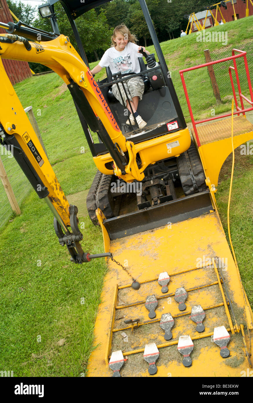 Diggerland theme park in Devon UK where kids and adults can play with