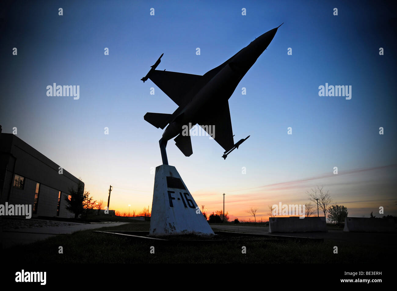 A scale model of an F-16 C Fighting Falcon. Stock Photo