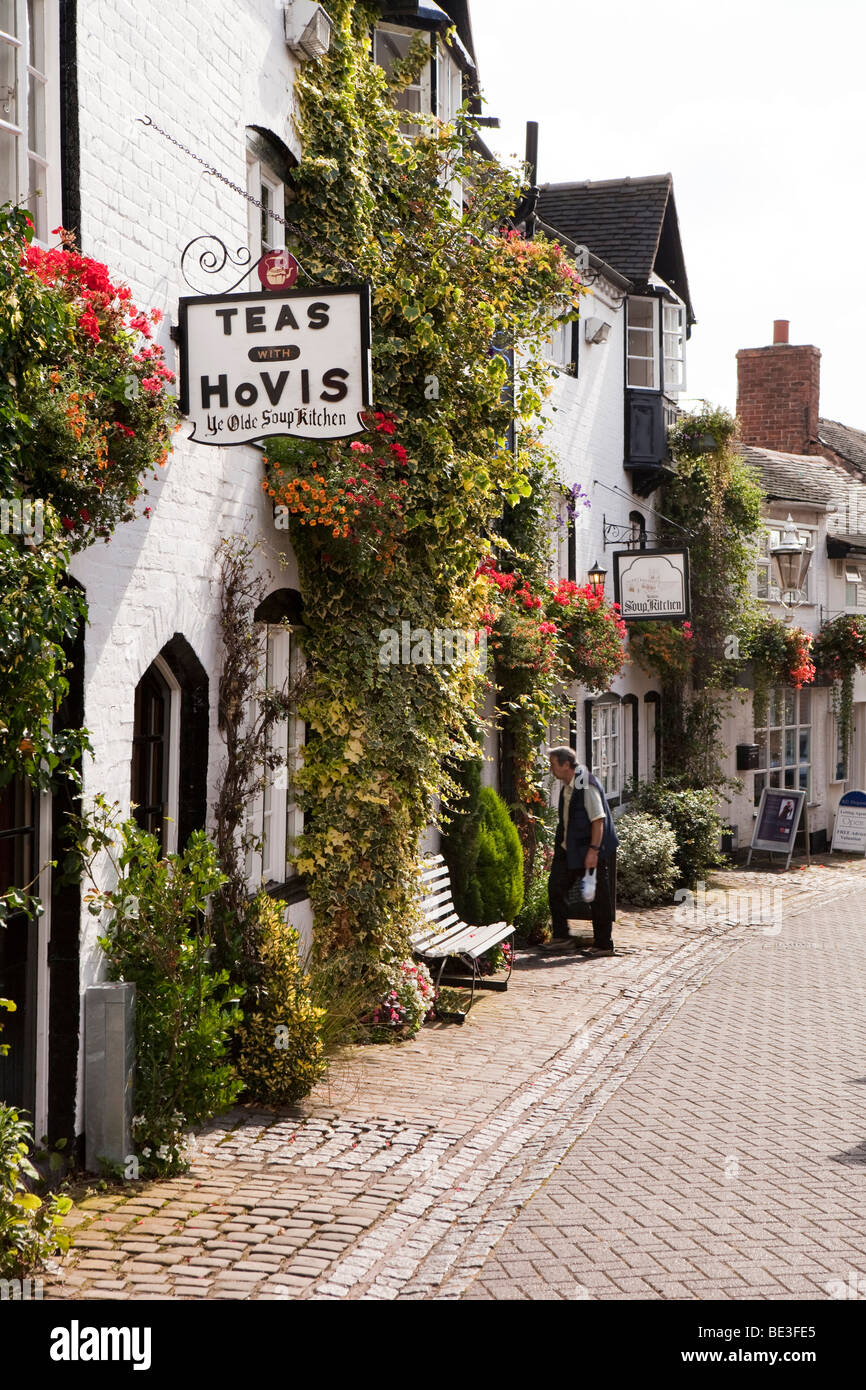 UK, England, Staffordshire, Stafford, Church Lane, the Soup Kitchen, popular local restaurant in C16th building Stock Photo