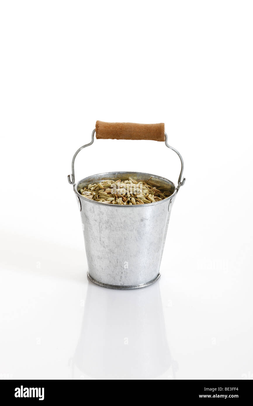 Spices in a bucket, fennel seeds Stock Photo