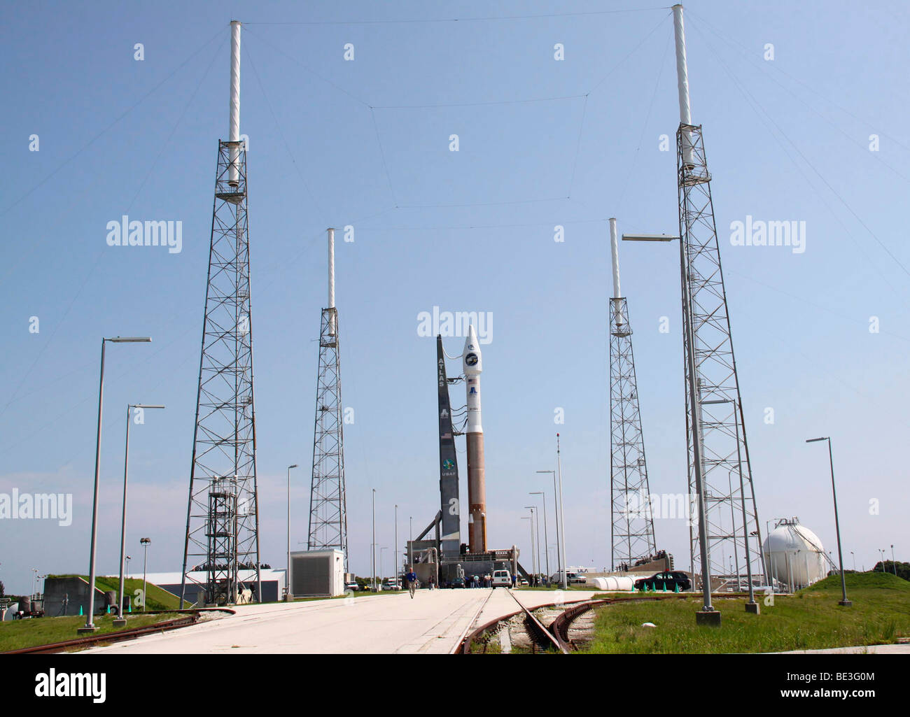 The Atlas V/Centaur rocket at the launch complex. Stock Photo