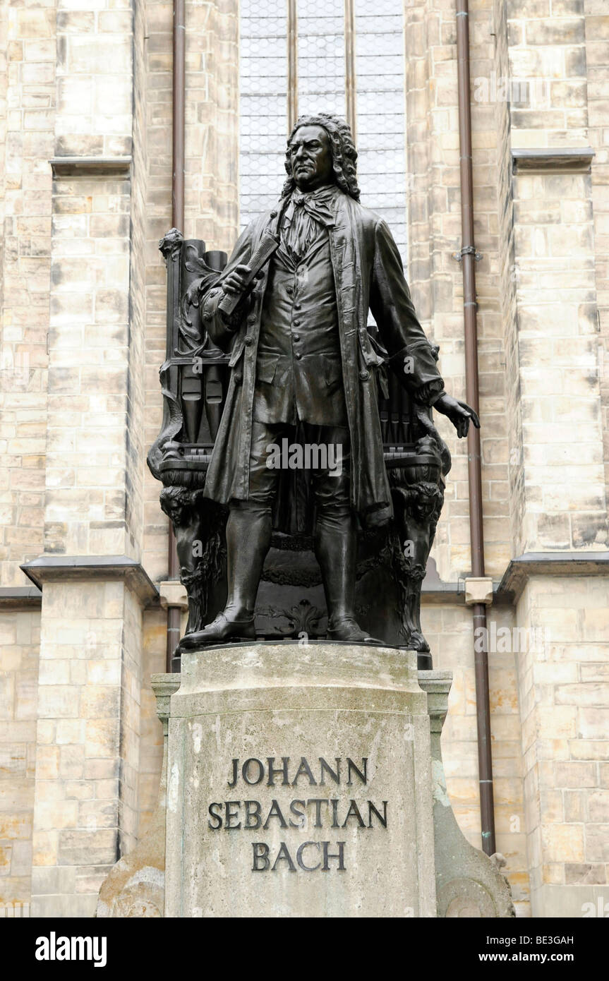 Johann Sebastian Bach, monument, Leipzig, Saxony, Germany, Europe Stock Photo