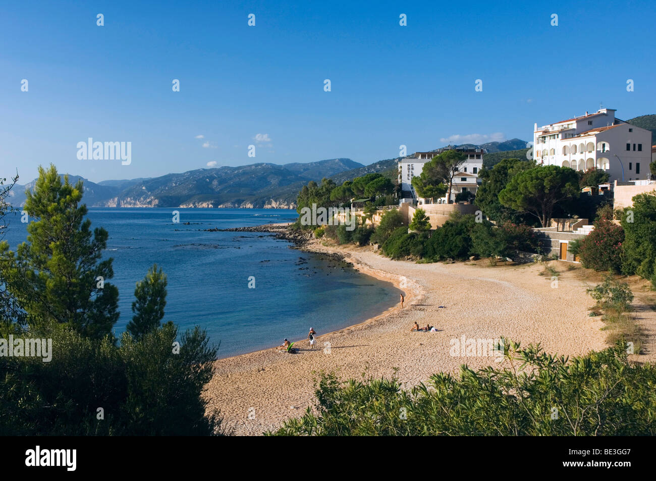 Bay, beach, Cala Gonone, Sardinia, Italy, Europe Stock Photo