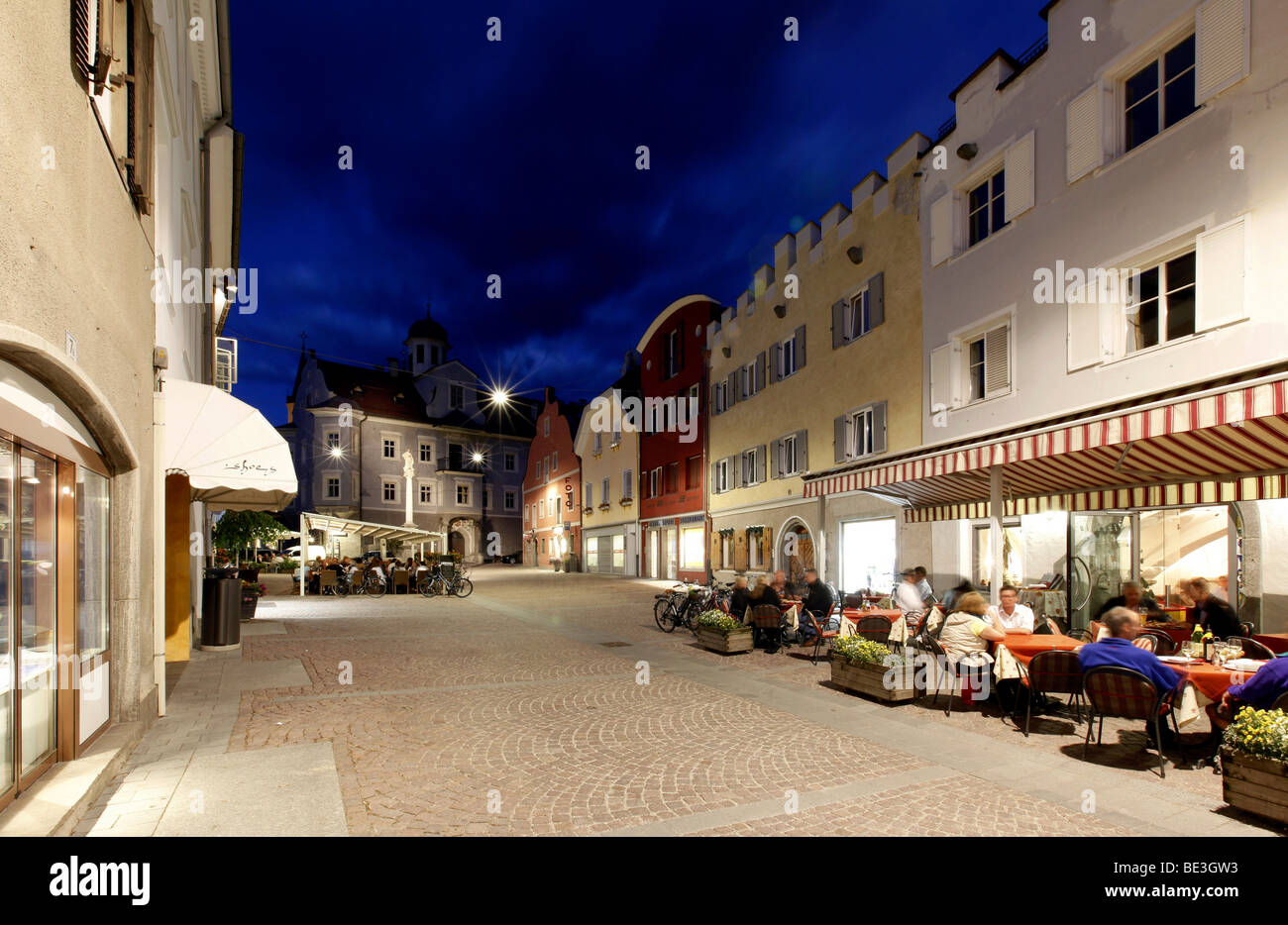 Town alley, Bruneck, Val Pusteria, Alto Adige, Italy, Europe Stock Photo